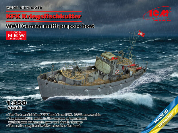 ICM S.018 KFK KRIEGSFISCHKUTTER WW2 GERMAN MULTI-PURPOSE BOAT 1/350