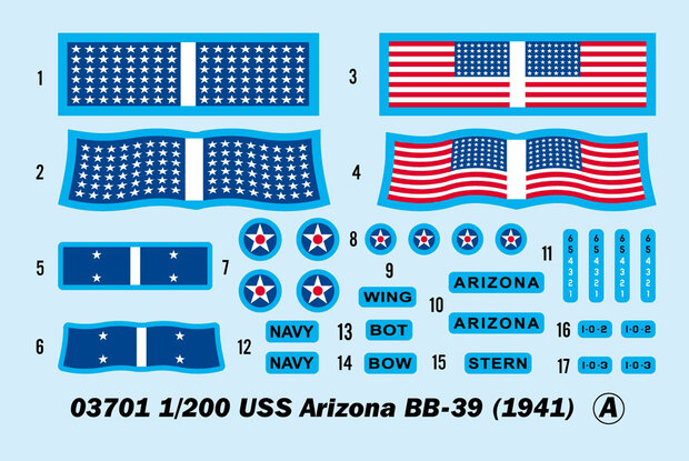 TRUMPETER 03701 USS ARIZONA BB-39 1941 1/200