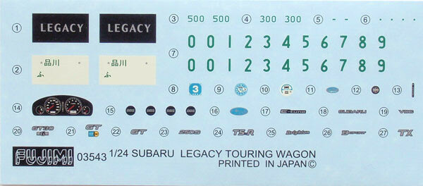 FUJIMI 03553 SUBARU LEGACY TOURING WAGON 1/24 