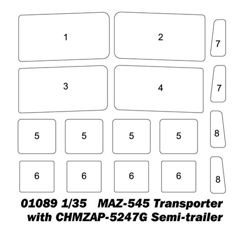 TRUMPETER 01089 MAZ-545 TRANSPORTER WITH CHMZAP-5247G SEMI-TRAILER 1/35