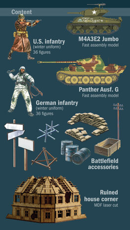 ITALERI 6186 WWII 80 YEARS BATTLE FIELD BASTOGNE SIEGE 1/72