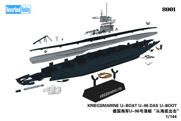NEVERLAND HOBBY 8001 WWII GERMAN KRIEGSMARINE U-BOAT U-96 DAS BOOT 1/144 