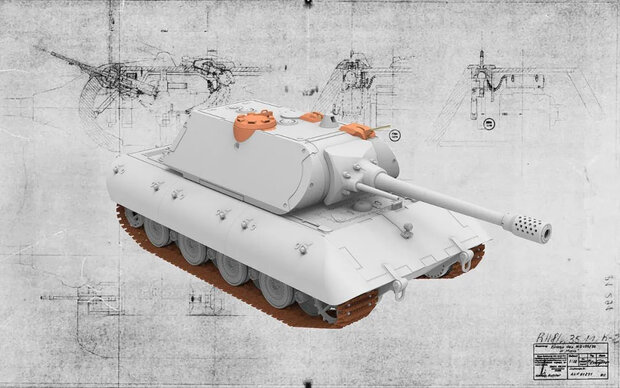 AMUSING HOBBY 35A046 SUPERHEAVY TANK E-100 MIT MAUS-TURM 1/35