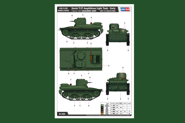 HOBBY BOSS 83818 SOVIET T-37 AMPHIBIOUS LIGHT TANK-EARLY 1/35 