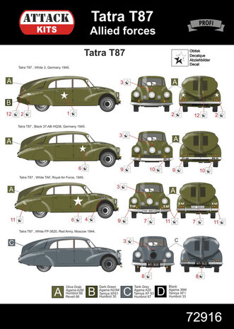 ATTACK 72916 TATRA T 87 ALLIED FORCES 1/72