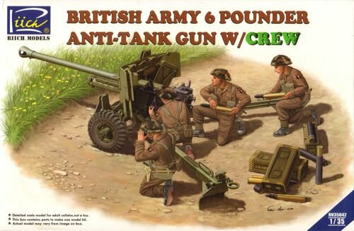 RIICH RV35042 BRITISH ARMY 6 POUNDER ANTI-TANK GUN W/CREW 1/35