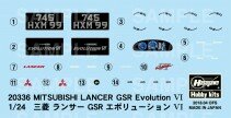 HASEGAWA 20336 MITSUBISHI LANCER GSR EVOLUTION VI 1/24