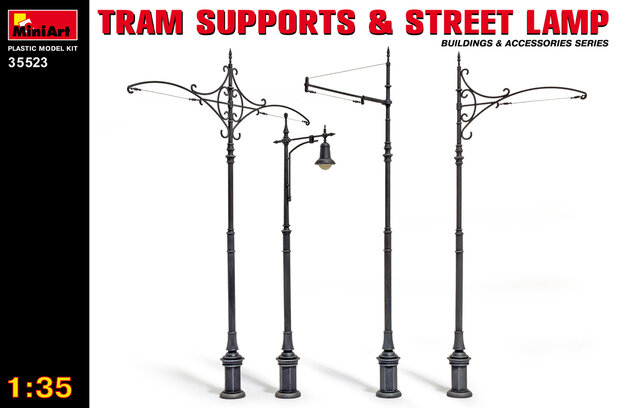 MINIART 35523 TRAM SUPPORTS & STREET LAMP 1/35