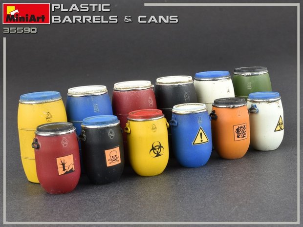 MINIART 35590 PLASTIC BARRELS & CANS 1/35